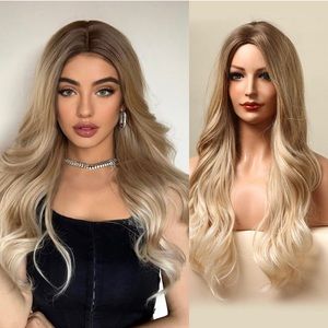 Human hair blend blonde ombré wig